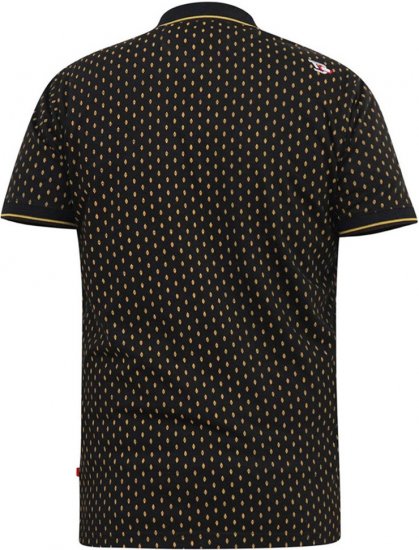 D555 RAUL AOP Jersey Polo With Jacquard Collar, Ribs And Chest Pocket Black - Pólóingek - Galléros Pólók 2XL-8XL - Pólóingek 2XL-8XL