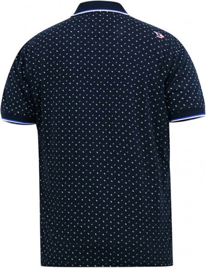 D555 OAKLEY AOP Jersey Polo With Jacquard Collar, Ribs And Chest Pocket Navy - Pólóingek - Galléros Pólók 2XL-8XL - Pólóingek 2XL-8XL