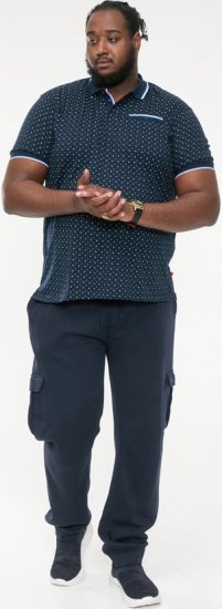 D555 OAKLEY AOP Jersey Polo With Jacquard Collar, Ribs And Chest Pocket Navy - Pólóingek - Galléros Pólók 2XL-8XL - Pólóingek 2XL-8XL