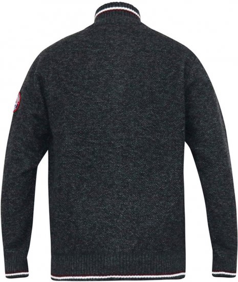 D555 ABERDARE Knitted Zip Through Sweater With Bonded Check Lining Charcoal Marl - Pulóverek & kapucnis pulóverek - Pulóverek & Kapucnis pulóver 2XL-12XL