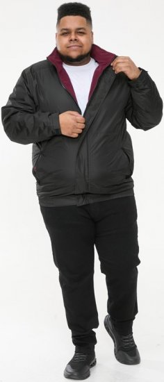 D555 Rudy Showerproof Fleece Lined Jacket With Packaway Hood - Black - Kabátok - Nagyméretű Kabátok - 2XL-8XL