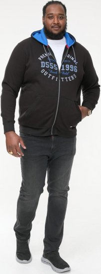 D555 LINGARD Full Zip Hoody With Original Chest Print Black - Pulóverek & kapucnis pulóverek - Pulóverek & Kapucnis pulóver 2XL-12XL