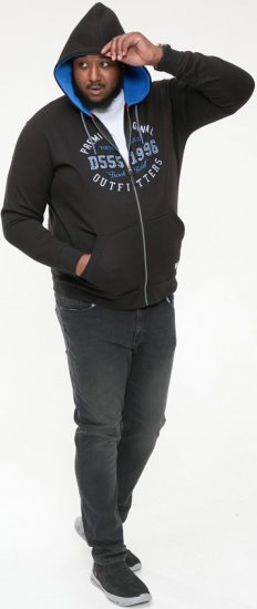 D555 LINGARD Full Zip Hoody With Original Chest Print Black - Pulóverek & kapucnis pulóverek - Pulóverek & Kapucnis pulóver 2XL-12XL
