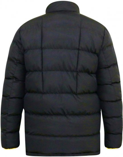 D555 CRISTIANO Puffer Jacket With Binding On Cuffs And Embroidery Badge On Sleeve Black - Kabátok - Nagyméretű Kabátok - 2XL-8XL