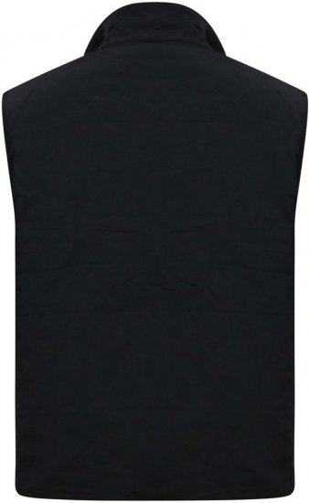 D555 FELIPE Zip Through Padded Gilet With Contrast Colour Lining And Rubber Badge Black - Kabátok - Nagyméretű Kabátok - 2XL-8XL