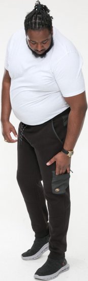 D555 COTGRAVE Couture Elasticated Waistband Jogger With Woven Fabric Trim Black - Melegítőnadrág & rövidnadrág - Melegítőnadrág & Melegítő Rövidnadrág 2XL-12XL