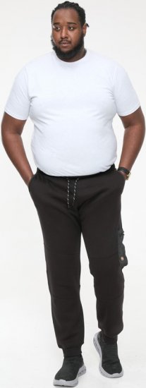 D555 COTGRAVE Couture Elasticated Waistband Jogger With Woven Fabric Trim Black - Melegítőnadrág & rövidnadrág - Melegítőnadrág & Melegítő Rövidnadrág 2XL-12XL