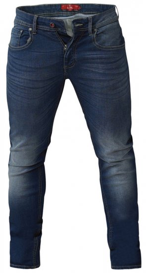 D555 Ambrose Tapered Fit Stretch Jeans Dark Blue TALL SIZES - FÉRFIRUHÁZAT MT-6XLT - TALL-méretek