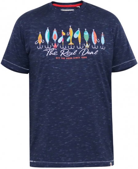 D555 Cropwell fishing tackle print póló tengerészkék - Pólók - Nagyméretű pólók - 2XL-14XL