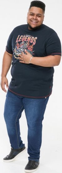 D555 JAGGER Legends Motor Bike Printed Crew Neck T-Shirt Navy - Pólók - Nagyméretű pólók - 2XL-14XL