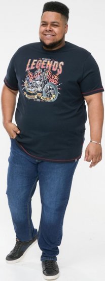 D555 JAGGER Legends Motor Bike Printed Crew Neck T-Shirt Navy - Pólók - Nagyméretű pólók - 2XL-14XL