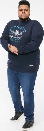 D555 KEYWORTH Authentic Printed Crew Neck Sweatshirt Navy - Pulóverek & kapucnis pulóverek - Pulóverek & Kapucnis pulóver 2XL-12XL