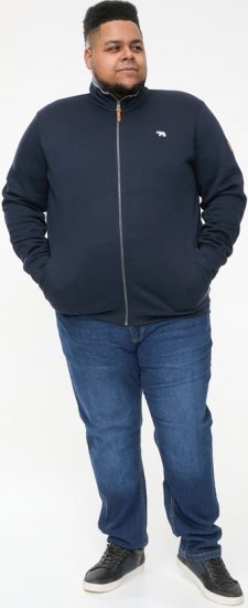 D555 NASHUA Zip Through Sweatshirt In Fleece Navy - Pulóverek & kapucnis pulóverek - Pulóverek & Kapucnis pulóver 2XL-12XL