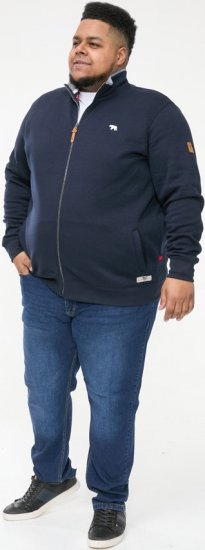 D555 NASHUA Zip Through Sweatshirt In Fleece Navy - Pulóverek & kapucnis pulóverek - Pulóverek & Kapucnis pulóver 2XL-12XL