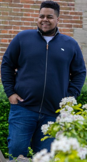 D555 NASHUA Zip Through Sweatshirt In Fleece Navy - Pulóverek & kapucnis pulóverek - Pulóverek & Kapucnis pulóver 2XL-12XL