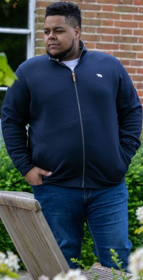D555 NASHUA Zip Through Sweatshirt In Fleece Navy - Pulóverek & kapucnis pulóverek - Pulóverek & Kapucnis pulóver 2XL-12XL
