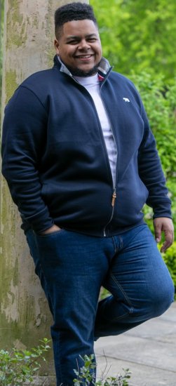 D555 NASHUA Zip Through Sweatshirt In Fleece Navy - Pulóverek & kapucnis pulóverek - Pulóverek & Kapucnis pulóver 2XL-12XL