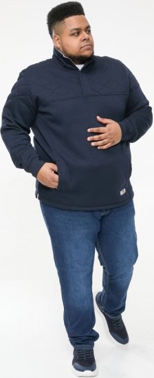 D555 SWANN Quarter Neck Sweatshirt With Quilted Top Panel Navy - Pulóverek & kapucnis pulóverek - Pulóverek & Kapucnis pulóver 2XL-12XL