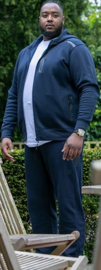 D555 GABRIEL Couture Zip Through Hoody With Reversible Zips Navy - Pulóverek & kapucnis pulóverek - Pulóverek & Kapucnis pulóver 2XL-12XL