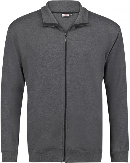 Adamo Athen Sweat Jacket with Full Zipper Charcoal - Pulóverek & kapucnis pulóverek - Pulóverek & Kapucnis pulóver 2XL-12XL