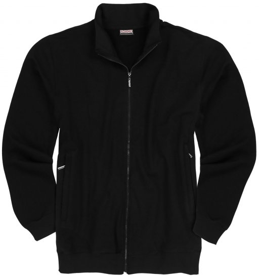 Adamo Athen Sweat Jacket with Full Zipper Black - Pulóverek & kapucnis pulóverek - Pulóverek & Kapucnis pulóver 2XL-12XL