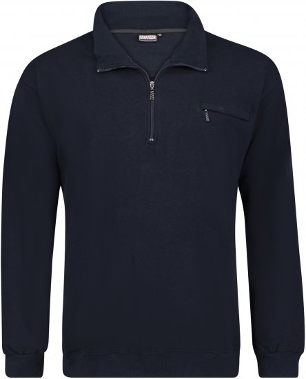 Adamo Athen Sweatshirt Half Zipper Navy - Pulóverek & kapucnis pulóverek - Pulóverek & Kapucnis pulóver 2XL-12XL