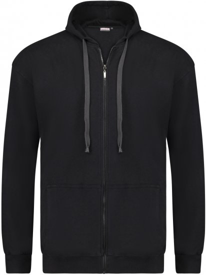 Adamo Athen Hoodie with Zipper Black - Pulóverek & kapucnis pulóverek - Pulóverek & Kapucnis pulóver 2XL-12XL