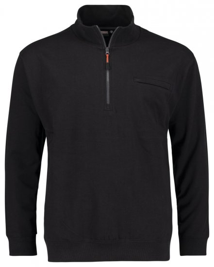 Adamo 159305 Állógalléros cipzáras pulóver Fekete - Pulóverek & kapucnis pulóverek - Pulóverek & Kapucnis pulóver 2XL-12XL
