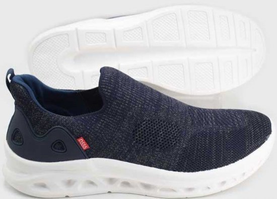 D555 Blyth 2 Kingsize Hands Free Shoes With Knitted Top Navy - Férfi cipők 40-52 - 