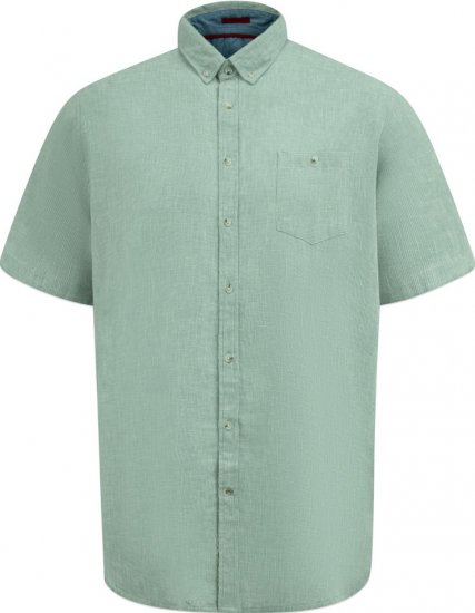 D555 Falmouth 2 Linen Mix Short Sleeve Shirt With Button Down Mint - Ingek - Ingek 2XL-10XL