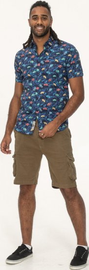 D555 Hartlepool Short Sleeve Vintage Car AOP Stretch Shirt Blue - Ingek - Ingek 2XL-10XL