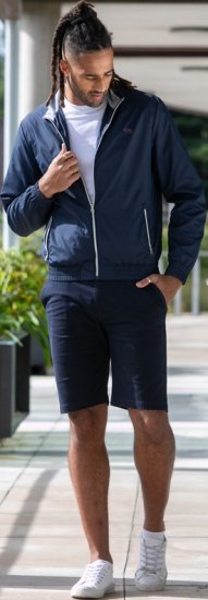 D555 Ealing Lightweight Zip Through Jacket With Zip Pockets Navy - Kabátok - Nagyméretű Kabátok - 2XL-8XL