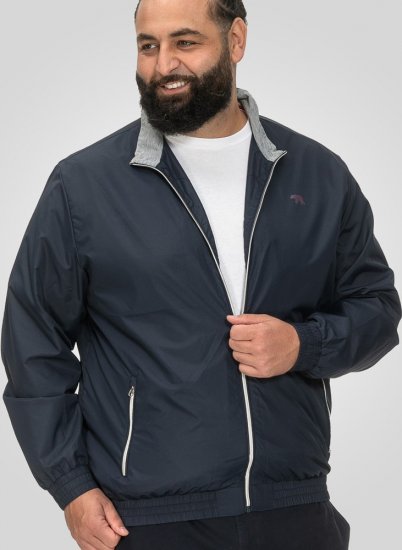 D555 Ealing Lightweight Zip Through Jacket With Zip Pockets Navy - Kabátok - Nagyméretű Kabátok - 2XL-8XL