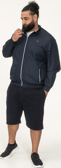 D555 Ealing Lightweight Zip Through Jacket With Zip Pockets Navy - Kabátok - Nagyméretű Kabátok - 2XL-8XL