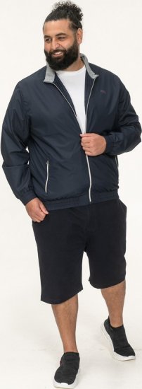 D555 Ealing Lightweight Zip Through Jacket With Zip Pockets Navy - Kabátok - Nagyméretű Kabátok - 2XL-8XL