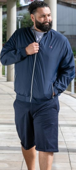 D555 Ealing Lightweight Zip Through Jacket With Zip Pockets Navy - Kabátok - Nagyméretű Kabátok - 2XL-8XL
