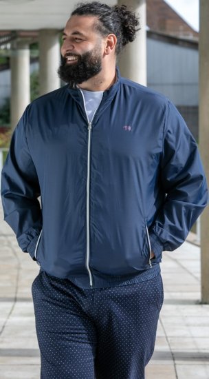 D555 Ealing Lightweight Zip Through Jacket With Zip Pockets Navy - Kabátok - Nagyméretű Kabátok - 2XL-8XL
