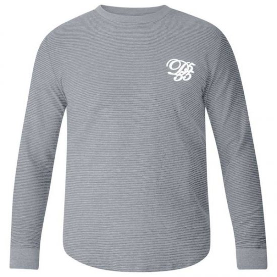 D555 Plato Long Sleeve T-shirt Grey - Pólók - Nagyméretű pólók - 2XL-14XL