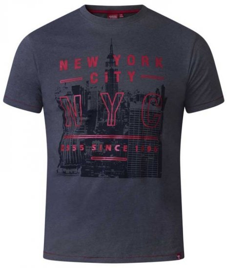 D555 Alex T-shirt Charcoal - Pólók - Nagyméretű pólók - 2XL-14XL