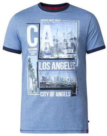 D555 Howie Fine Stripe T-shirt Blue - Pólók - Nagyméretű pólók - 2XL-14XL