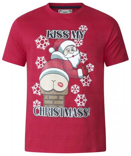 D555 Naughty X-mas T-shirt Red - Pólók - Nagyméretű pólók - 2XL-14XL