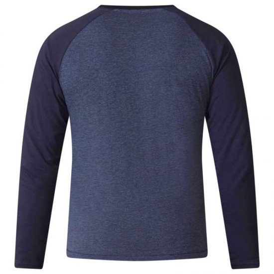 D555 Neill Long Sleeve T-shirt Navy - Pólók - Nagyméretű pólók - 2XL-14XL