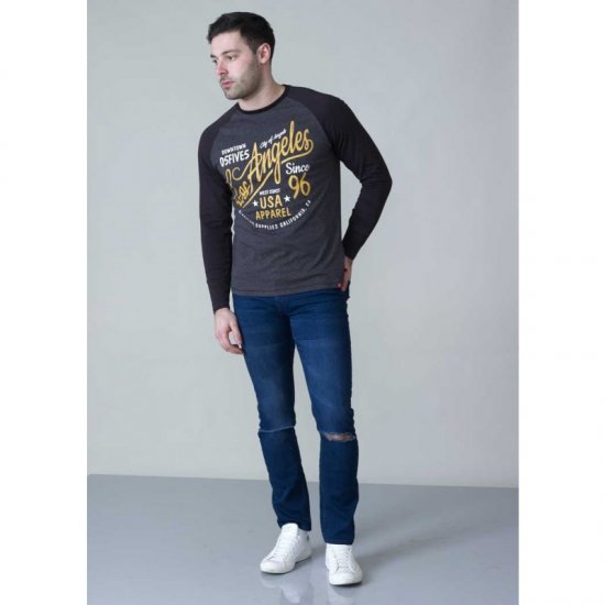 D555 Neill Long Sleeve T-shirt Black - Pólók - Nagyméretű pólók - 2XL-14XL