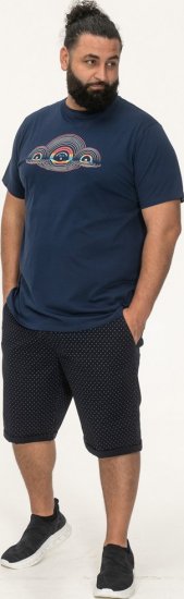 D555 Cheltenham Record With Reflection Printed T-shirt French Navy - Pólók - Nagyméretű pólók - 2XL-14XL