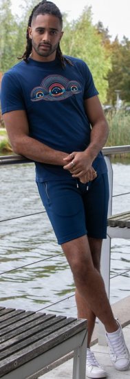 D555 Cheltenham Record With Reflection Printed T-shirt French Navy - Pólók - Nagyméretű pólók - 2XL-14XL