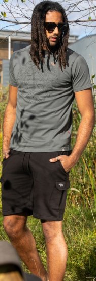 D555 Poole Circle Wave Printed Crew Neck T-shirt Khaki - Pólók - Nagyméretű pólók - 2XL-14XL