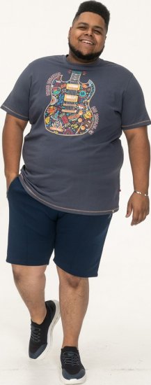 D555 Stockport Multi Coloured Guitar Printed T-Shirt Denim - Pólók - Nagyméretű pólók - 2XL-14XL