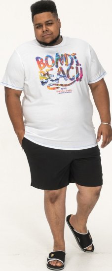 D555 SYDNEY Multi Coloured Bondi Beach Printed T-Shirt White - Pólók - Nagyméretű pólók - 2XL-14XL