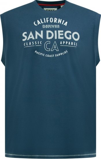 D555 Havant San Diego Printed Sleeveless T-Shirt French Navy - Pólók - Nagyméretű pólók - 2XL-14XL