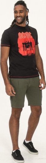 D555 Uxbridge Official ACDC Band Printed Crew Neck T-Shirt Washed Black - Pólók - Nagyméretű pólók - 2XL-14XL